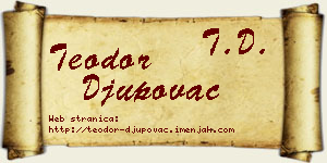 Teodor Đupovac vizit kartica